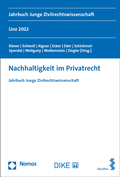 Cover: Nachhaltigkeit im Privatrecht - Dike Verlag Z&uuml;rich