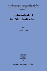 Abbildung von: Reformbedarf bei Short-Attacken. - Duncker & Humblot