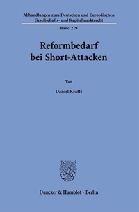 Abbildung von: Reformbedarf bei Short-Attacken. - Duncker & Humblot