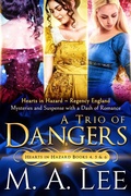 Cover: A Trio of Dangers (Hearts in Hazard) - Writers Ink Books