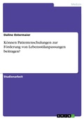 Abbildung von: Können Patientenschulungen zur Förderung von Lebensstilanpassungen beitragen? - GRIN Verlag
