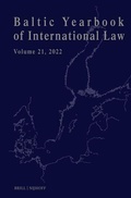 Cover: Baltic Yearbook of International Law, Volume 21 (2022) - Martinus Nijhoff
