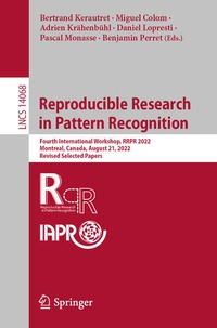 Enlarge image Cover: Reproducible Research in Pattern Recognition - Springer