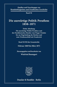 Abbildung von: Die auswärtige Politik Preußens 1858-1871. - Duncker & Humblot