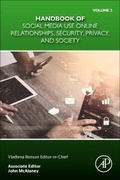Cover: Handbook of Social Media Use Online Relationships, Security, Privacy, and Society Volume 2 - Academic Press