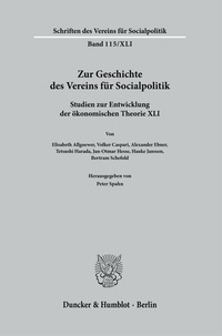 Abbildung von: Zur Geschichte des Vereins für Socialpolitik. - Duncker & Humblot