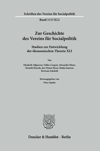 Abbildung von: Zur Geschichte des Vereins für Socialpolitik. - Duncker & Humblot