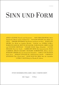 Enlarge image Cover: SINN UND FORM 4/2023 - SINN und FORM
