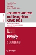 Cover: Document Analysis and Recognition - ICDAR 2023 - Springer