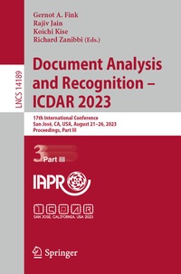 Enlarge image Cover: Document Analysis and Recognition - ICDAR 2023 - Springer