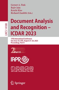 Enlarge image Cover: Document Analysis and Recognition - ICDAR 2023 - Springer