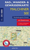 Bild: Rad-, Wander- und Gewässerkarte Malchiner See, Mecklenburgische Schweiz - grünes herz