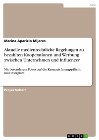 Abbildung von: Aktuelle medienrechtliche Regelungen zu bezahlten Kooperationen und Werbung zwischen Unternehmen und Influencer - GRIN Verlag