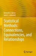 Cover: Statistical Methods: Connections, Equivalencies, and Relationships - Springer
