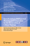 Cover: Transdisciplinary Multispectral Modeling and Cooperation for the Preservation of Cultural Heritage - Springer