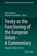 Cover: Treaty on the Functioning of the European Union - A Commentary - Springer