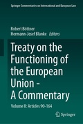 Cover: Treaty on the Functioning of the European Union - A Commentary - Springer