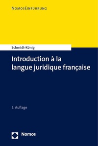 Abbildung von: Introduction à la langue juridique française - Nomos