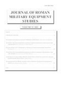 Cover: Journal of Roman Military Equipment Studies volume 22 (2021) - The Armatura Press