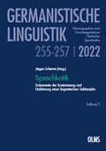 Cover: Sprachkritik - Georg Olms Verlag