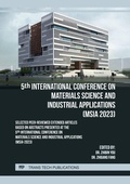 Cover: 5th International Conference on Materials Science and Industrial Applications (MSIA 2023) - Trans Tech Publications Ltd