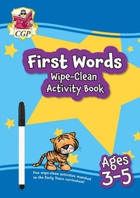 Enlarge image Cover: First Words Wipe-Clean Activity Book for Ages 3-5 (with pen) - Coordination Group Publications Ltd (CGP)