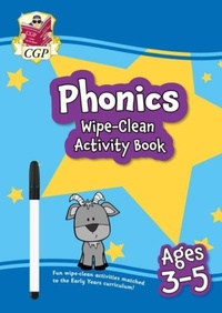 Enlarge image Cover: Phonics Wipe-Clean Activity Book for Ages 3-5 (with pen) - Coordination Group Publications Ltd (CGP)