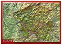 Abbildung von: Reliefpostkarte Saarland - georelief Vertriebs GbR