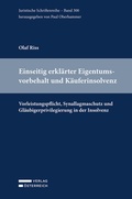 Cover: Einseitig erkl&auml;rter Eigentumsvorbehalt und K&auml;uferinsolvenz - Verlag &Ouml;sterreich