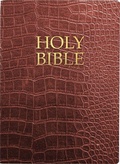 Cover: Kjver Holy Bible, Large Print, Walnut Alligator Bonded Leather, Thumb Index - Whitaker House