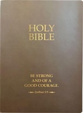 Cover: Kjver Holy Bible, Be Strong and Courageous Life Verse Edition, Large Print, Coffee Ultrasoft - Whitaker House
