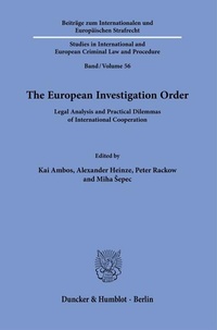 Enlarge image Cover: The European Investigation Order. - Duncker & Humblot