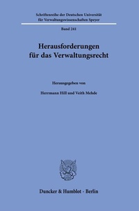 Abbildung von: Herausforderungen für das Verwaltungsrecht. - Duncker & Humblot