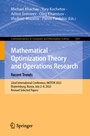 Cover: Mathematical Optimization Theory and Operations Research: Recent Trends - Springer