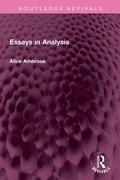 Cover: Essays in Analysis - Routledge
