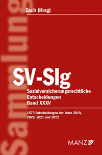 Abbildung von: Sozialversicherungsrechtliche Entscheidungen SV-Slg - Manz