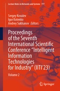 Cover: Proceedings of the Seventh International Scientific Conference "Intelligent Information Technologies for Industry" (IITI'23) - Springer