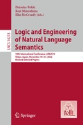 Cover: Logic and Engineering of Natural Language Semantics - Springer