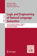 Cover: Logic and Engineering of Natural Language Semantics - Springer