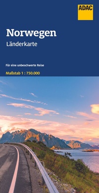 Abbildung von: ADAC Länderkarte Norwegen 1:750.000 - ADAC Kartografie ein Imprint von MAIRDUMONT