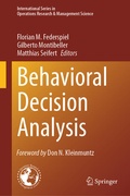 Cover: Behavioral Decision Analysis - Springer