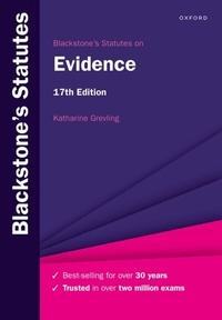 Abbildung von: Blackstone's Statutes on Evidence - OUP eBook
