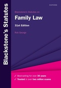 Abbildung von: Blackstone's Statutes on Family Law - OUP eBook
