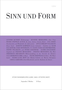 Enlarge image Cover: Sinn und Form 5/2023 - SINN und FORM