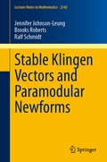 Cover: Stable Klingen Vectors and Paramodular Newforms - Springer