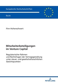 Abbildung von: Mitarbeiterbeteiligungen im Venture Capital - Peter Lang Verlag