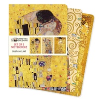 Abbildung von: Dreier Set DIN-A5-Format-Notizbücher: Gustav Klimt - Flame Tree Publishing