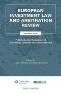Cover: European Investment Law and Arbitration Review - Martinus Nijhoff