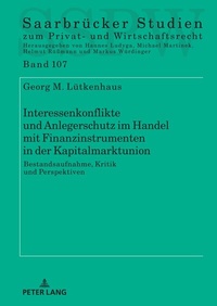 Abbildung von: Interessenkonflikte und Anlegerschutz im Handel mit Finanzinstrumenten in der Kapitalmarktunion - Peter Lang Verlag