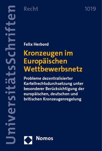 Abbildung von: Kronzeugen im Europäischen Wettbewerbsnetz - Nomos